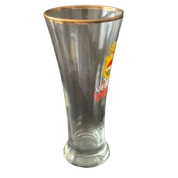 Vintage Veltins Bilsener Pilsner Beer Glass Raise a Glass to Tradition Gold Trim - Picture 7 of 12